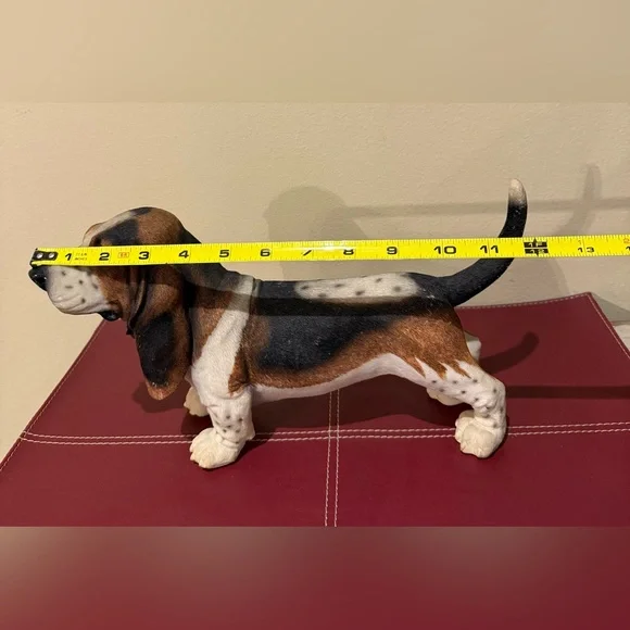 Basset Hound Figurine Standing Resin 7.5” tall - Picture 10 of 12